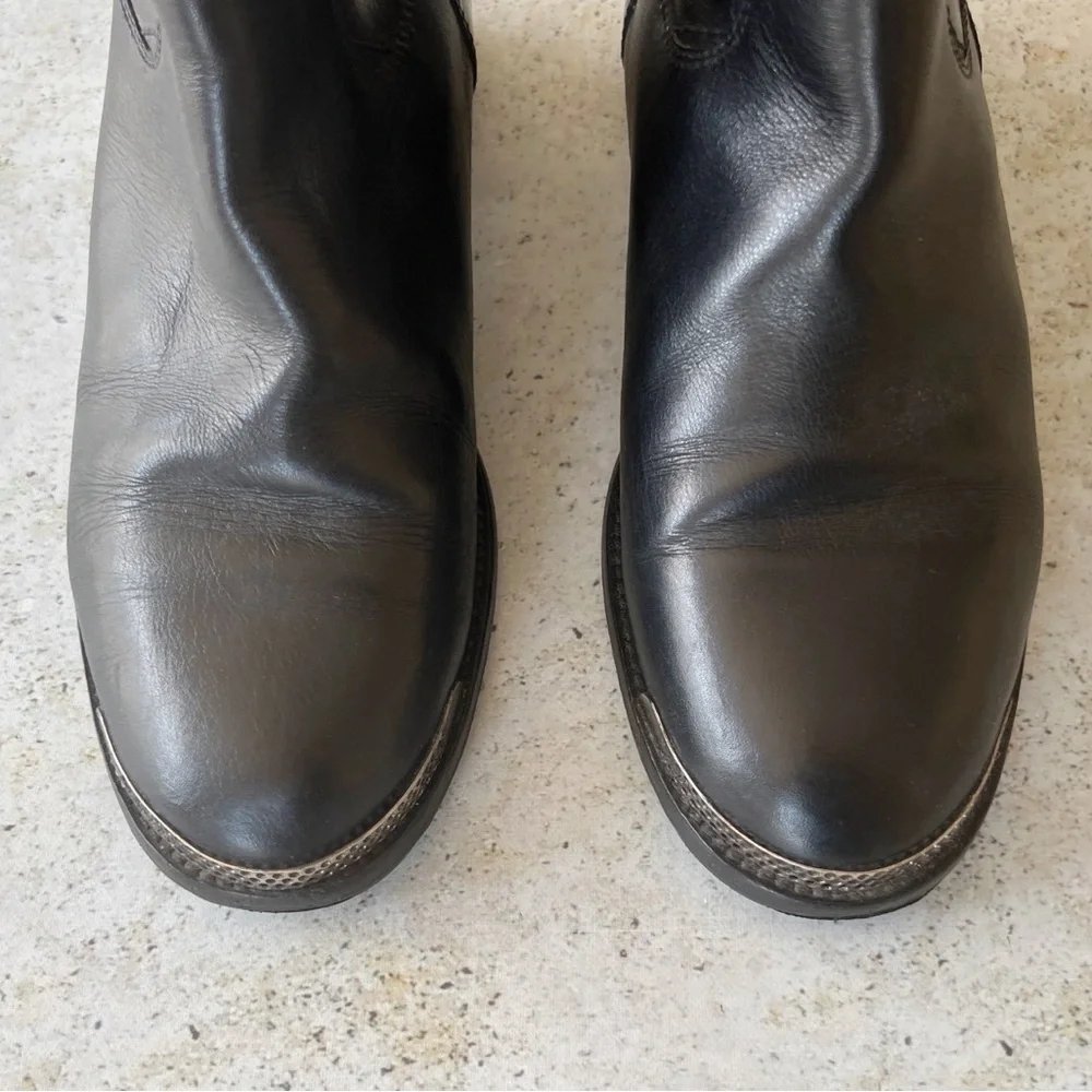 ✖️SOLD✖️ Vintage CHANEL Moto Boots Shoes Quilter Leather Black size 40.5 EU - Picture 5 of 10